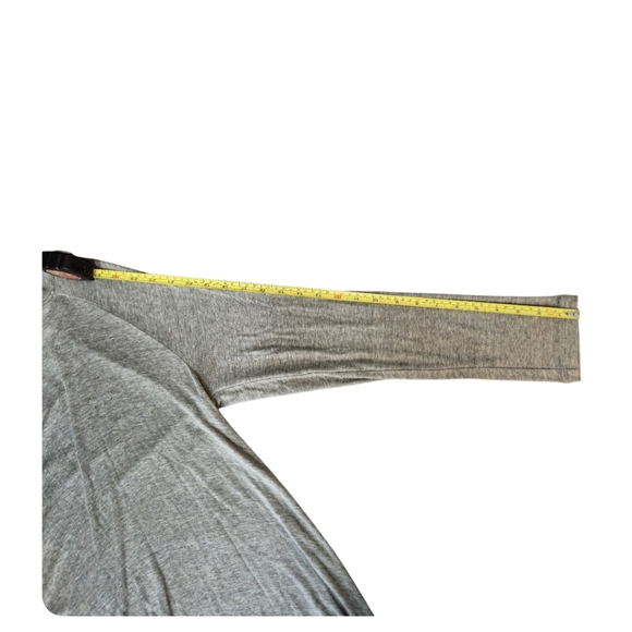 CABI OFFHAND Long Sleeve Knit Tunic Split Stitched V Neck Heather Grey Medium - Picture 9 of 13